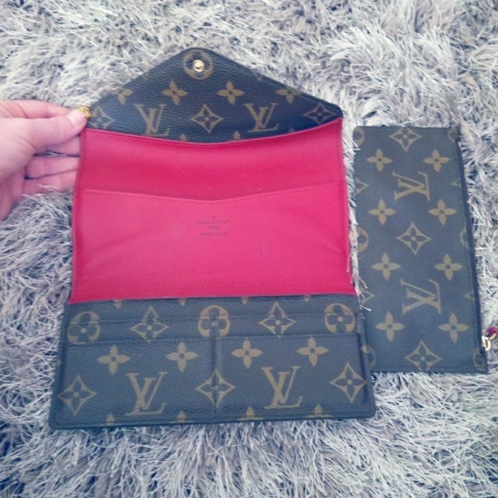 Monogram Emily luxury scarlet red bifold wallet